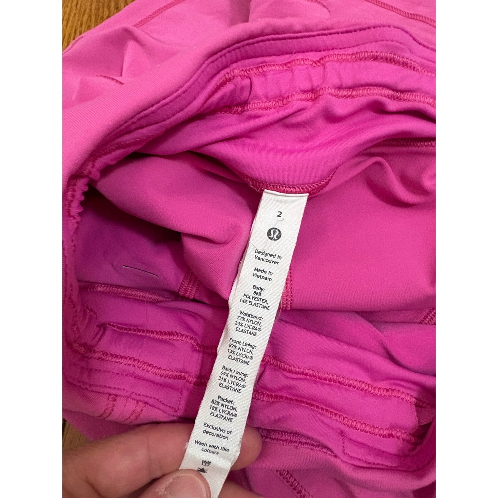 Women's lululemon Pace Rival Skirt Pink Athletic Tennis Skort Size 2 Regular - Picture 5 of 8